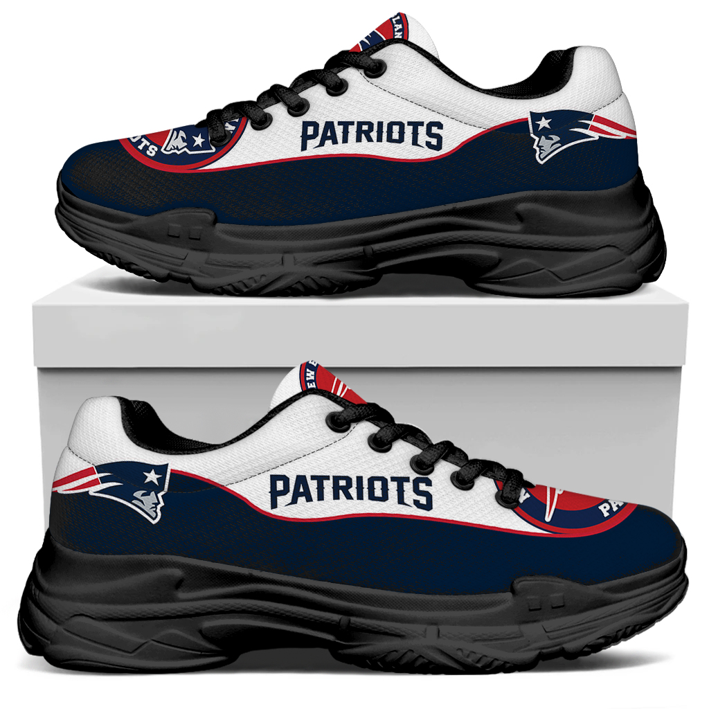 Women's New England Patriots Edition Chunky Sneakers With Line 001
